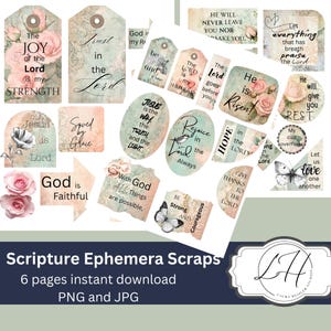 Bibel Journal Druckbare Schrift Scraps für Journaling Digitaler Download Gesegnete Kunst für Scrapbook Religiöse Rosa Rose Christian Junking