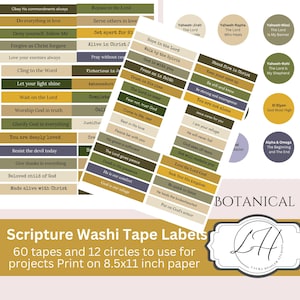 Étiquettes adhésives en Washi, fournitures pour journal indésirables basées sur la foi, album de scrapbooking, étiquettes pour journal de prière, écritures bibliques pour la fabrication de cartes, étiquettes en couleurs riches