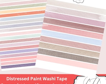 Washi Tape Junk Journal Watercolor Label Strips Neutral Background Pages for Creative Scrapbooking PaperCrafting or DIY Projects Essentials
