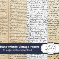 Vintage Script Rice Paper for Decoupage Sepia Handwriting Ephemera - Etsy