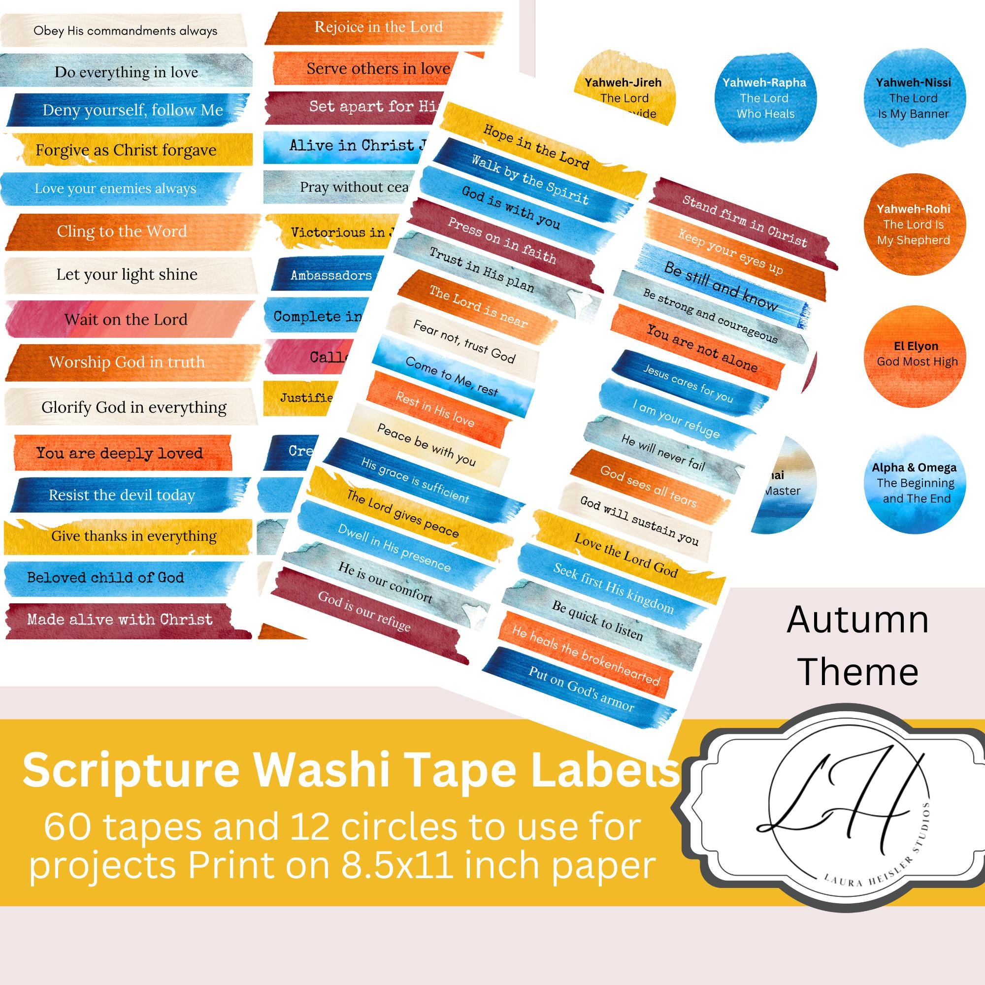 Scripture Washi Tape Labels Digital Faith Based Junk Supplies Scrapbook ...