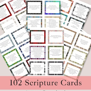 Schriftkarten Sofortiger Download kariertes Herren ESV Ermutigung Gottes Versprechen Gebet, Identitäts-Götter Liebe Bibel Verse Studie Auswendiglernen Hilfe
