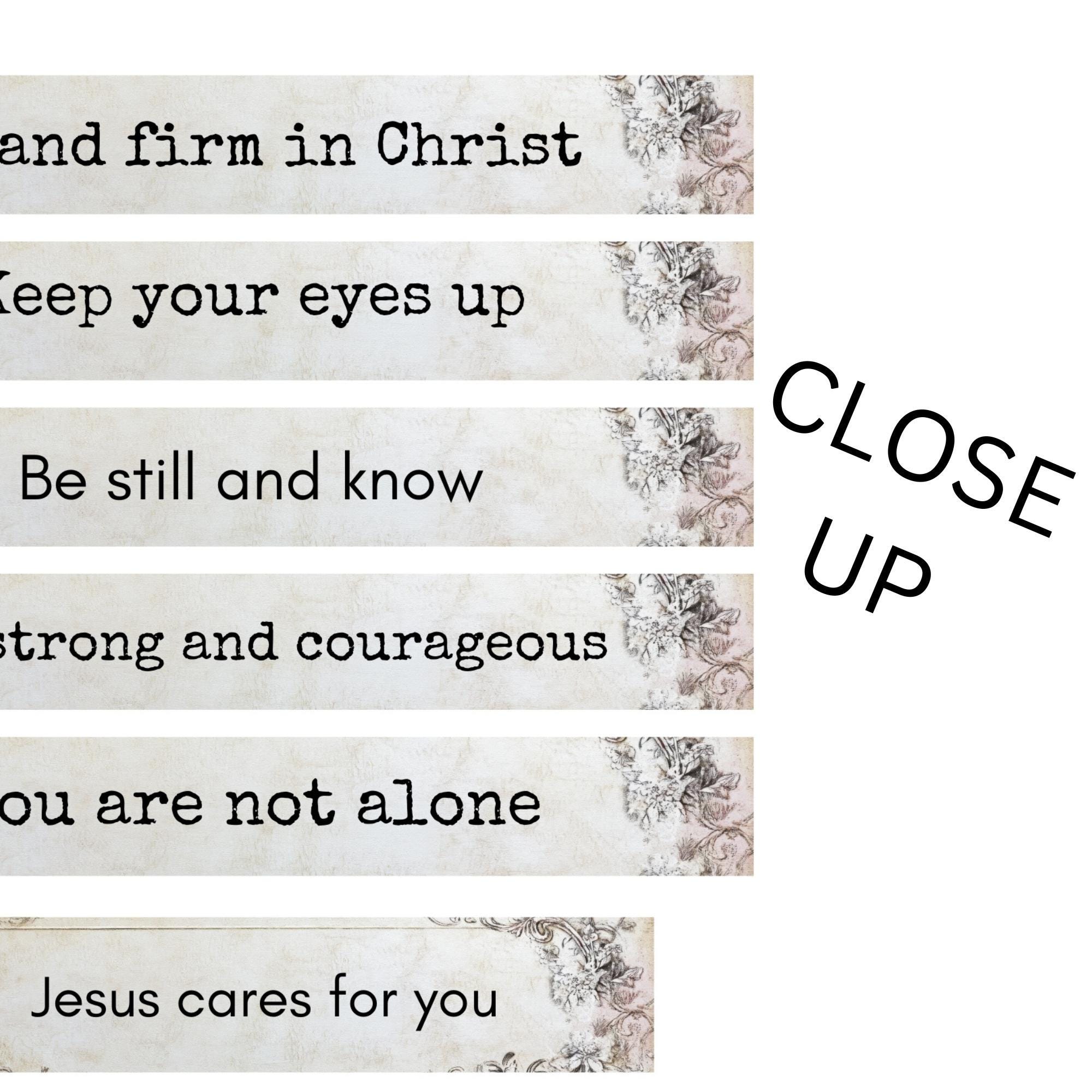 Scripture Washi Tape Labels Faith Based Junk Journal Supplies Scrapbook ...