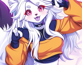 Commande de personnage d'anime à fourrure personnalisé : oeuvre d'art de Fursona