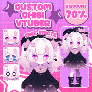 CUSTOM CHIBI VTUBER | Benutzerdefiniertes Vtuber Modell, Live2D Charakter, Vtuber Charakter, Live2D Modell, Anime Art, Anime Charakter, Vtuber Design