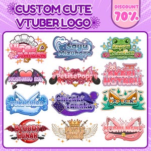 CUSTOM VTUBER LOGO | Custom VTuber Logo Commission | Cute Logo | Kawaii Logo | Animated Logo | Vtuber Logo | PNGTuber Logo | GIFTuber Logo