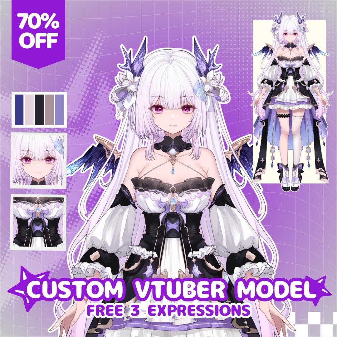 Custom Vtuber Model Live2d Commission | Vtuber Model Commission ...