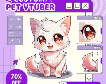 Modèle personnalisé VTuber pour animal de compagnie : Character Design Commission