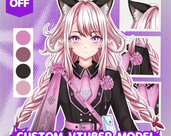 Modèle VTuber Live2D personnalisé | Commande d'illustration anime