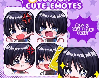 Emotes Twitch personnalisées de style anime – lot de 1 (téléchargement numérique)