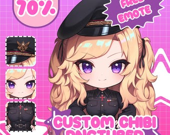 Modèle Chibi PNGtuber personnalisé : Streamer Twitch Commission, édition Saint-Valentin