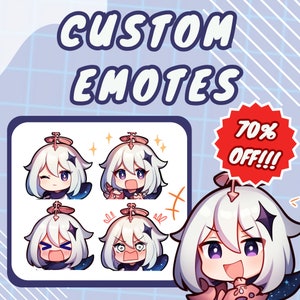 Emote Twitch premium personalizzate di alta qualità / Emoji Twitch per streamer / Emote anime / Emote chibi carine / Emote Youtube, Discord, Twitch