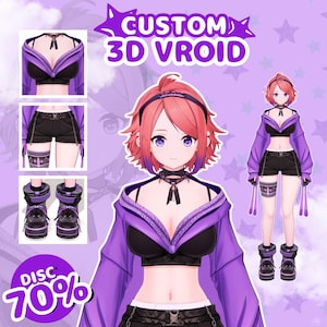 CUSTOM 3D VROID MODEL | Convert Live2D to Vroid, Custom 3D VTuber model, VRchat, 3D Avatar, Anime Vroid, Unity, Rigging, Streaming Character