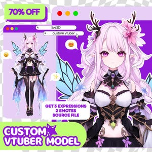 VTuber Live2D Model, Benutzerdefinierter Anime Schattenbild, Soft Style, Stream Avat, VTuber OC, Character Company