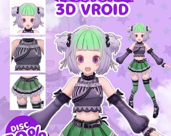 Modèle VTuber 3D personnalisé | Avatar Anime Vroid, compatible VRchat