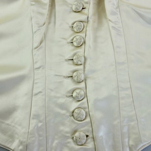 Antique dress bodice remnant silk button down bridal image 3