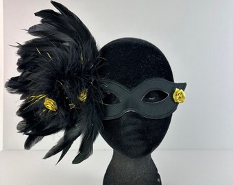 80s Masquerade mask party halloween mardi gras costume mask ball feather sequin