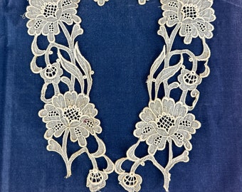 Antique lace collar heirloom trim floral motif