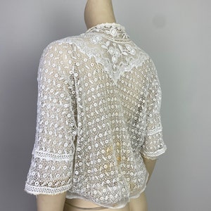 Antique Victorian lace dress blouse bodice 1900s crochet lace