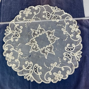 Antique lace doily heirloom handmade lace trim Victorian era