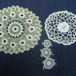 Antique lace Doilies set of 3