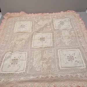 Antique lace Coverlet for newborn baby 1900s