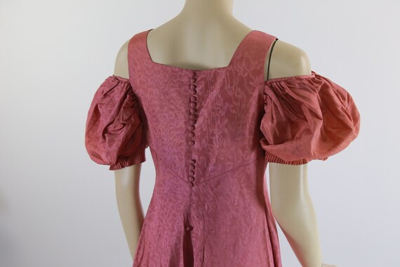 Vintage 40s mauve pink open shoulder evening dress - image 6