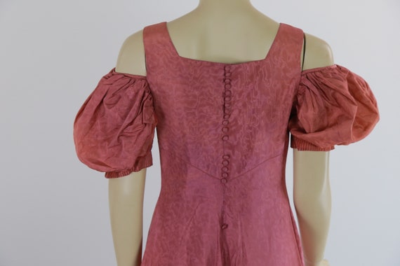 Vintage 40s mauve pink open shoulder evening dress - image 8