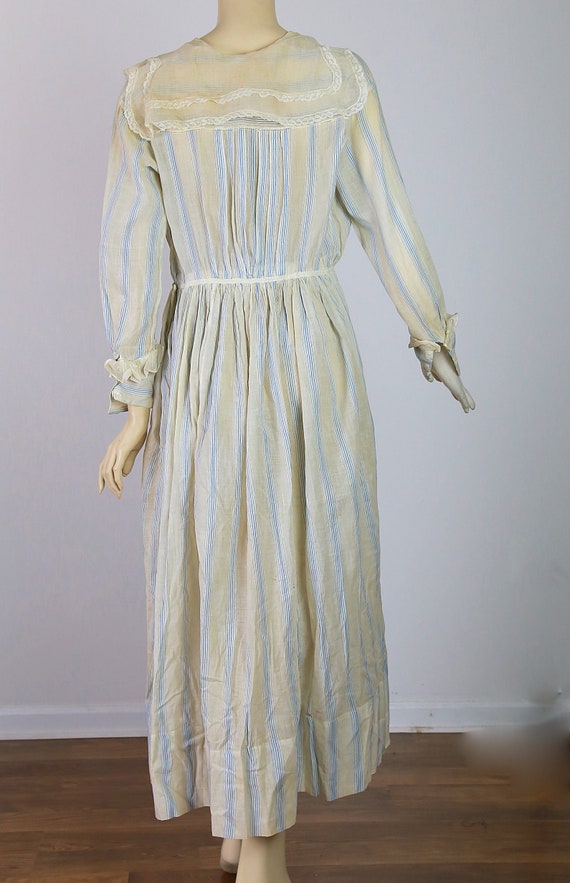 Antique Edwardian Dress turn of the century cotto… - image 4