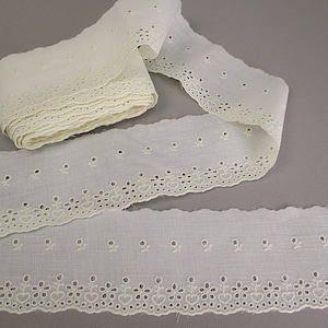 Vintage Spitzenbesatz Poly Baumwolle Öse 8YD