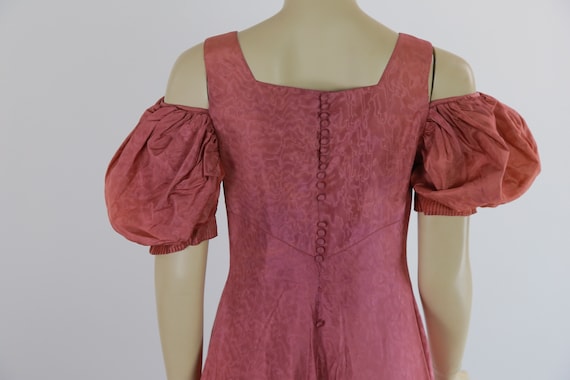 1940s party dress evening mauve pink open shoulde… - image 9