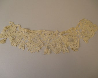 Antique Lace  floral trim remnant cotton