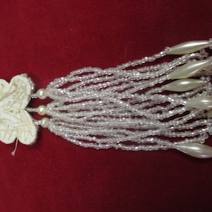 Vintage 20s glass beaded tassel applique