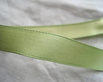 Nastro vintage anni '30 in seta e rayon satinato 1/2 pollice verde