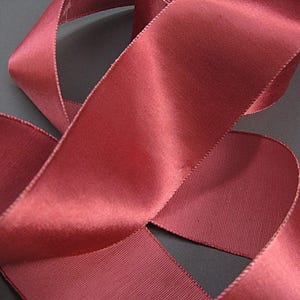 Ruban de satin épais vintage des années 30 Ruban rose saumon large ruban gros-grain 3 pouces de large