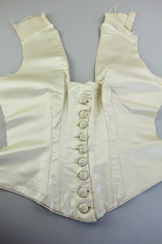 Antique dress bodice remnant silk button down briโฆ - image 4