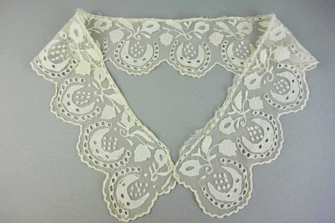 Antique Needle Lace Applique Collar Etsy