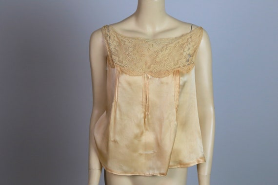 Antique Edwardian corset cover Chemise sheer peac… - image 1