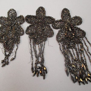Beaded flapper appliques set of 3