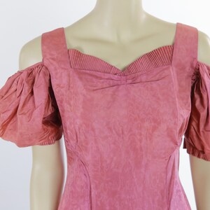 Vintage 40s mauve pink open shoulder evening dress image 4