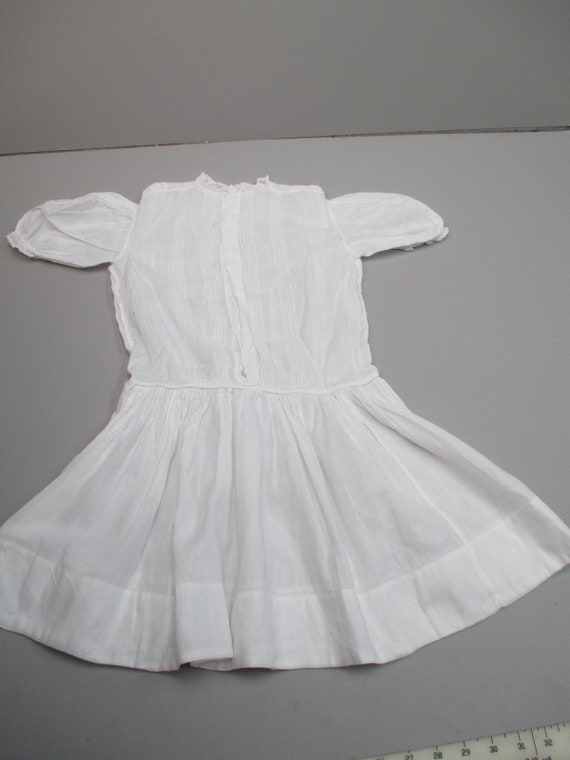 Girl Victorian dress white cotton embroidered 19th