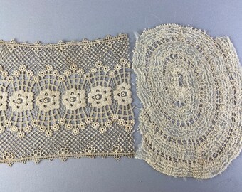Antique Lace remnants and trims 2 pieces