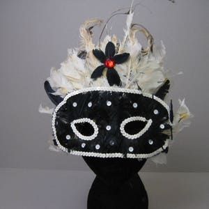 80s Masquerade mask party mask halloween mask mardi gras mask masquerade ball feather mask jeweled sequin mask image 1