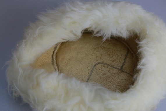 Vintage 60s 70s white Shearling fur hat Cossack b… - image 4