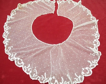 Antique Brussels Lace Collar Victorian era