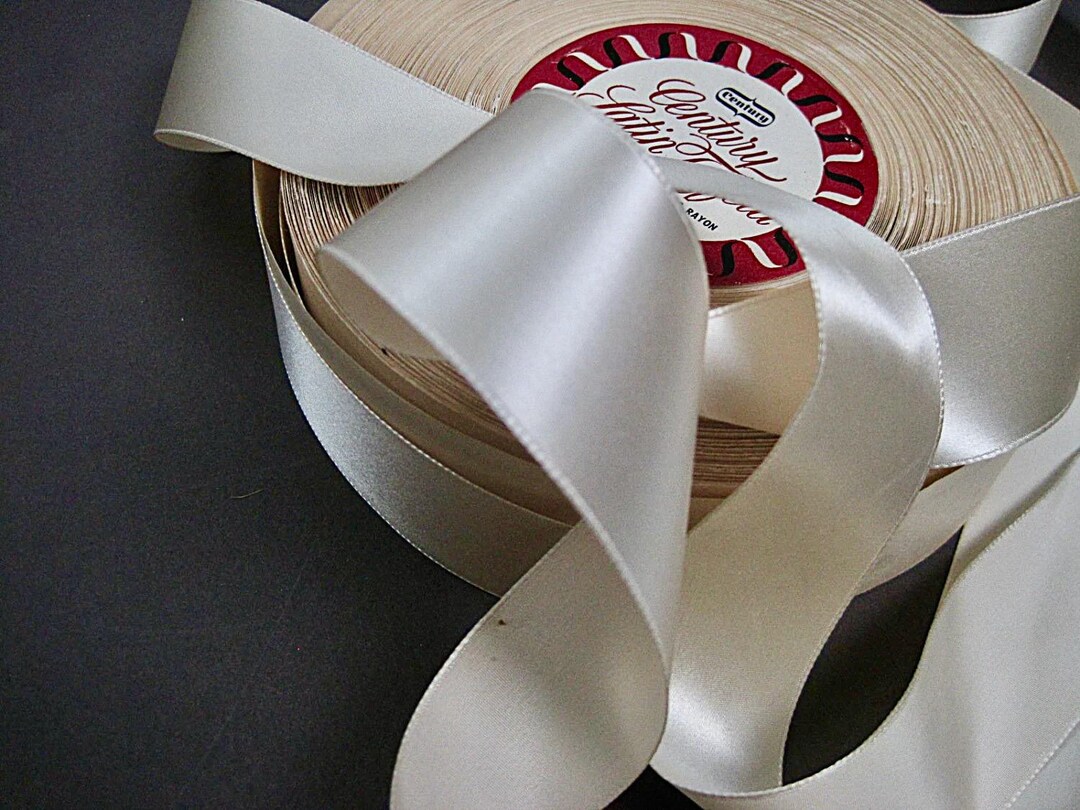 Cream Ruffle Ribbon Vintage Cream Ribbon Satin Ribbon Taffeta Ribbon Bow Ribbon Cream Color ...