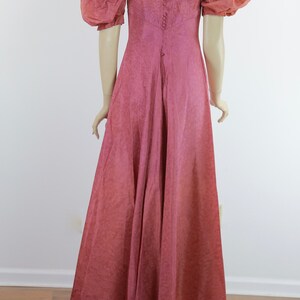 Vintage 40s mauve pink open shoulder evening dress image 5