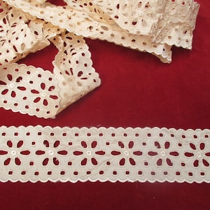 Antique Eyelet lace fabric trim yardage Victorian era