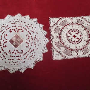 antique lace doily set of 2