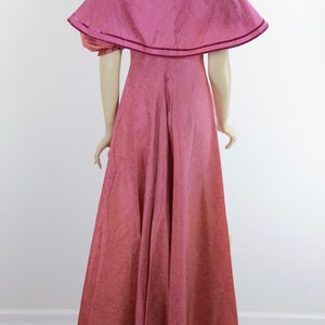 Vintage 40s mauve pink open shoulder evening dress image 7